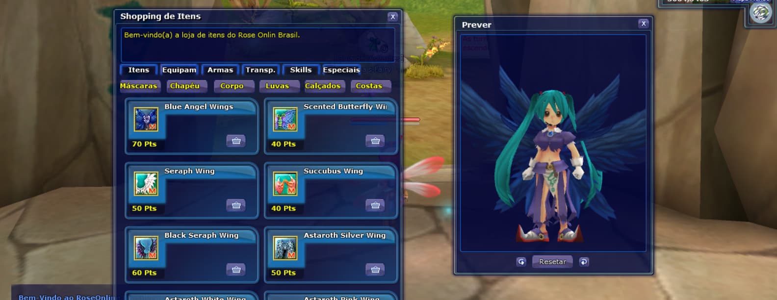 visualização de itens